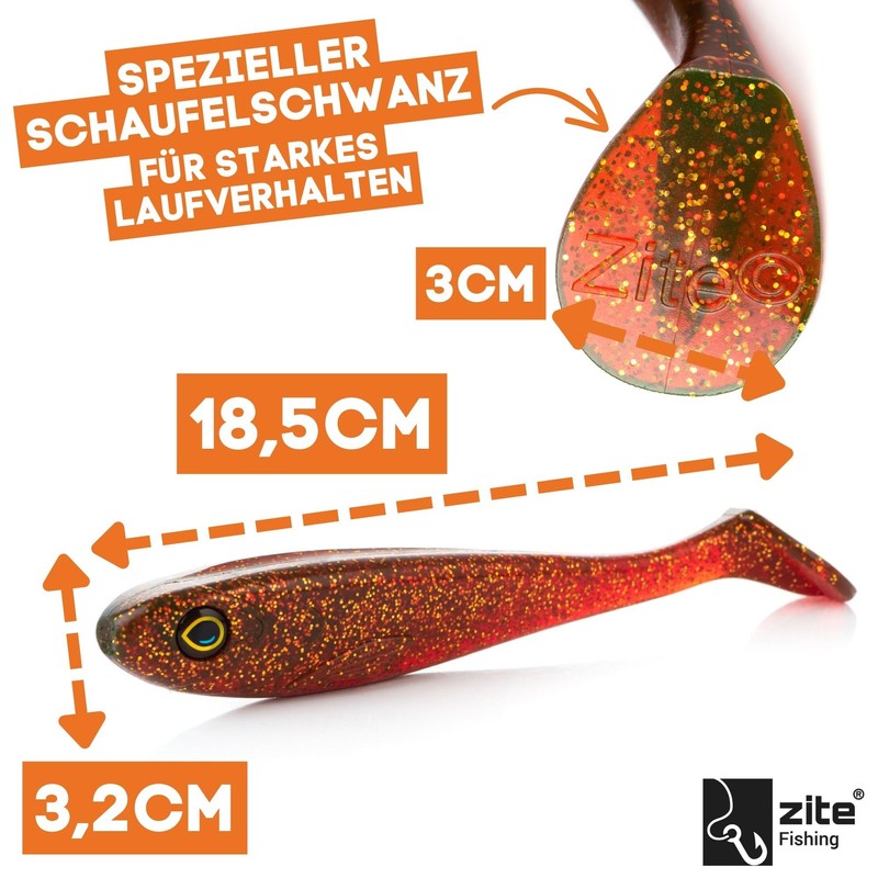 Zite Fishing InZite Flanker Pike Shad 18.5 cm - UV-Active