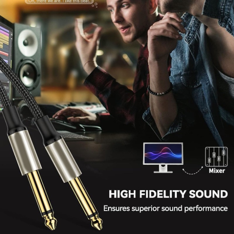 6.35mm Instrument Cable Noise Reduction Audio Device Connection Cable for