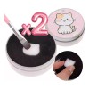 2 Estuche Limpia Brocha Seco Maquillaje Esponja Ecológico F Color
