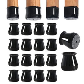 Bustlwor Pack of 16 Chair Leg Caps, Chair Leg Protectors, Chair Leg Covers with Felt, for Chair Legs, Table Legs, Mute, Scratch-Resistant, for Hardwood Floors, Tiles