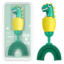 ZMRZ U-Shaped Toothbrush Kids for 2-6 Years, Toddler Training Toothbrush, Food Grade Soft Silicone Brush Head, Manual Whole Mouth Toothbrush for Kids,360° Oral Teeth Cleaning Design