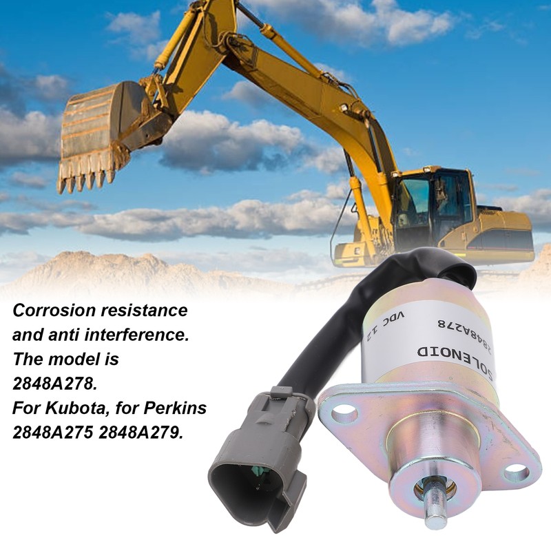 Shut Off Solenoid Valve Fuel Stop Flameout Valve Excavator Accessory