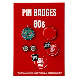 Comic Relief Red Nose Day 2025 80s Collectible Pin Badges - On behalf of Comic Relief