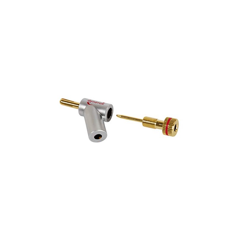 Dynavox Banana Plug Set 4 Pieces with Expansion Fixing Angled