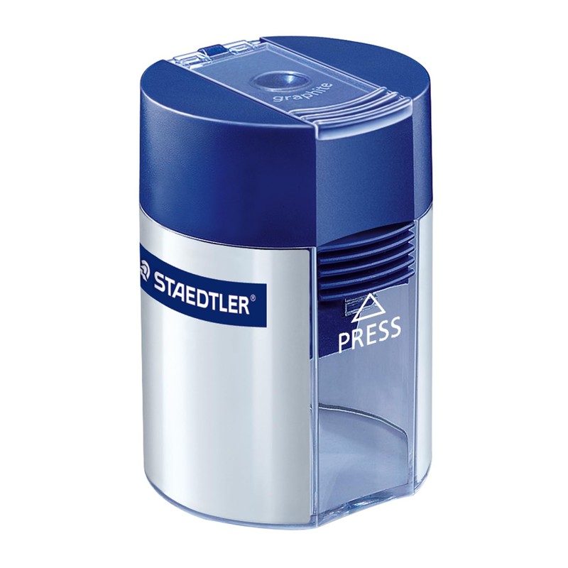 Staedtler Metal Single Hole Sharpener with Tub (511001BK)