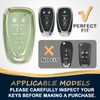 QBUC for Chevy Key Fob Cover with Keychain(Gold Trim Green)