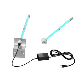 HQTelecom 120V UV Lamp for HVAC Coil Systems (up to 5 tons) with Two (2) 14″ 14W Ultraviolet Bulbs (One Spare Bulb Included)