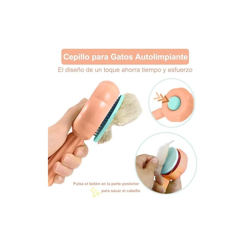 2 Piezas Cepillo para Gato, Autolimpiante Cepillos de Aseo para