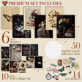 97 Decor Dark Academia Room Decor - Light Academia Room Decor, Dark Academia Decor, Brown Dark Aesthetic Room Decor, Academia Aesthetic Vintage Poster, Light Academia Aesthetic Picture (8x10 UNFRAMED)