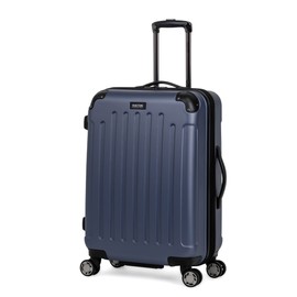 Kenneth Cole REACTION Renegade Luggage Expandable 8-Wheel Spinner Lightweight Hardside Suitcase, Smokey Purple, 24-Inch Checked