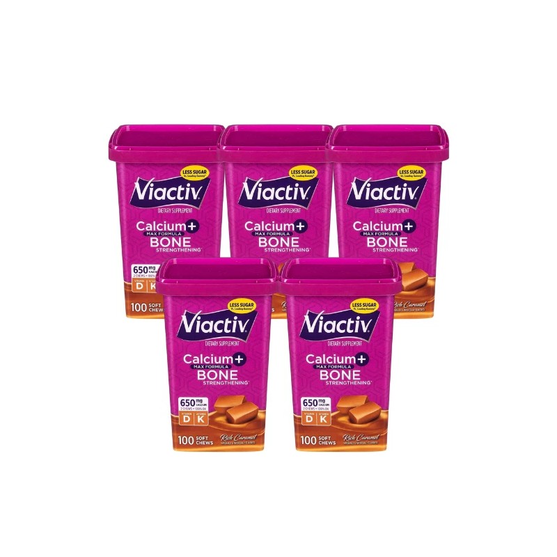 Viactiv 5 Pack Viactiv Calcium Vitamin 500 Soft Chews Caramel