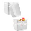 Small- 8 Pack White Plastic Storage Bins for Shelves, Closet