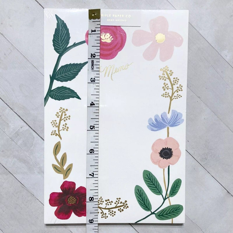 Rifle Paper Co Wildflowers Large Memo Notepad 9x6" Designer Floral