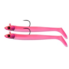 Lazy Lures – Bomb Squad Lures 12cm 20g, 2 Per Pack Durable Soft Plastic Paddle Tailed Lures With A Lead Jig Head, Realistic Eyes And Sharp Hook. Perfect For Sea And Fresh Water Fishing (Pink)