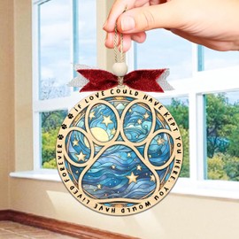 Dog Memorial Gifts for Loss of Dog - Dog Memorial Christmas Ornaments - Dog Suncatcher for Loss of Dog - Dog Remembrance Gift - Dog Ornaments for Christmas Tree - Pet Loss Gifts (H94)