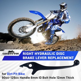 GOIRTUTSS Right Hydraulic Disc Brake Lever Replacement for Dirt Pit Bike 90cc-125cc Handle 8mm ID Bolt Hole 12mm Thick