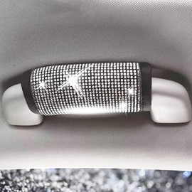 ZYSY Bling Car Safety Door Handle Cover, Lustre Crystal Car Protection Handle Cover, Diamond Car Decor Accessories for Women (White)