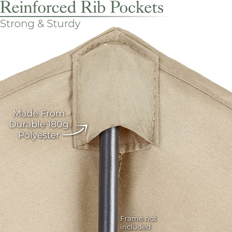 CHRISTOW Replacement Parasol Canopy 2.4m Hexagonal 6 Arms UV 30+