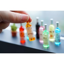 15 pcs 1:12 Doll Toy Bottles Wine Bottles Mini Food Mini House Drink Accessories for Dollhouse Miniature Bottles (15 Pcs Wine Bottles)
