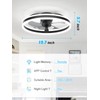 JOFIOS Ceiling Fans with Lights,19.7" Flush Mount Ceiling Fan with
