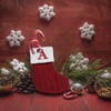 8 Inches Mini Pattern Embroidered Christmas Stocking Knitted Christmas Decorations