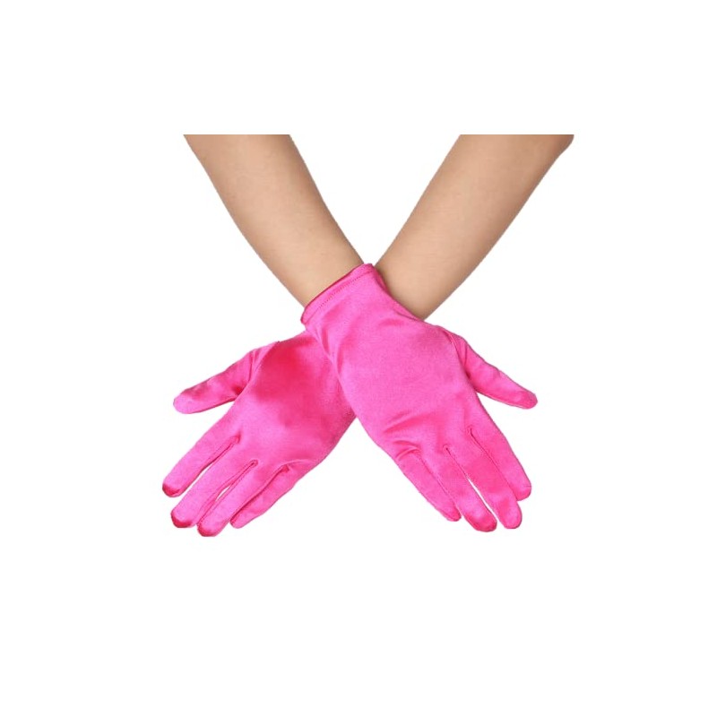 DreamHigh Women Short Satin Mittens Opera Gloves Wrist Length Gloves