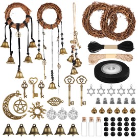Leitee 62 Pcs Witch Bells DIY Kit for Door Knob for Protection Witch Bell Witchy Decor Hanging Witchcraft Decorations Witches Wind Chimes Décor, Metal