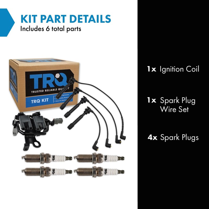 TRQ Ignition Coil and Spark Plug Kit 6 Piece Iridium