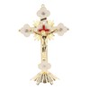 Metal Standing Cross Red Rhinestone Decoration Exquisite Retro Elegance Standing