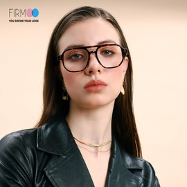 Firmoo Blue Light Filter Glasses Without Prescription Classic Aviator Glasses Acetate UV Protective Glasses Blue Light Blocking Glasses Computer Glasses Unisex, Tortoise
