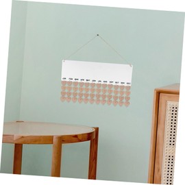 WINOMO 50pcs Heart Wooden Slices with 50 Iron Loops Wooden Calendar Board Heart-Shaped Wood Cutouts Wood Grain Heart Shapes Calendar Unfinished Predrilled Wooden Discs for Crafts, Wooden Circles