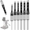 Abizarch 6Pcs Square Hole Drill Bits High Speed Steel Mortising