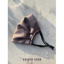 GOLDEN HOUR Silk Satin Face Mask | Sensitive Skin Face Mask | Hypoallergenic Face Mask | Adjustable Face Mask | Silk Face Mask Washable UK (Set of 3, Mauve)