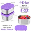E-far Stainless Steel Snack Containers for Kids and Toddlers, 8oz