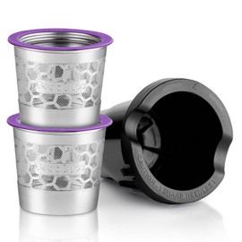 2 Stainless Steel Reusable K Cups with Replacement Pod Holder for Keurig K-Express, K-Mini, K-Classic, K-Elite, K-Café, K-Duo, K-Select, K-Compact Coffee Makers