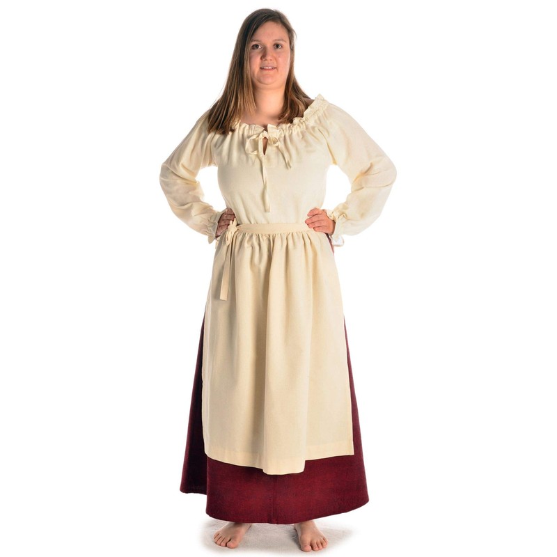 HEMAD Medieval apron Repanse made of cotton, brown, red, green,