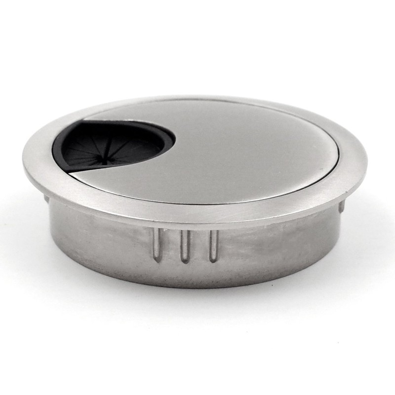 Jetland Desk Grommet for Wire Organizer - Brushed Silver, Fits