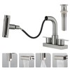 Bathroom Sink Faucet with Pull Down Sprayer 3 Holes, Brushed