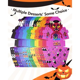 qiqee Halloween Candy Boxes with Window 36packs 4x6.5x2 Inch Bakery Box