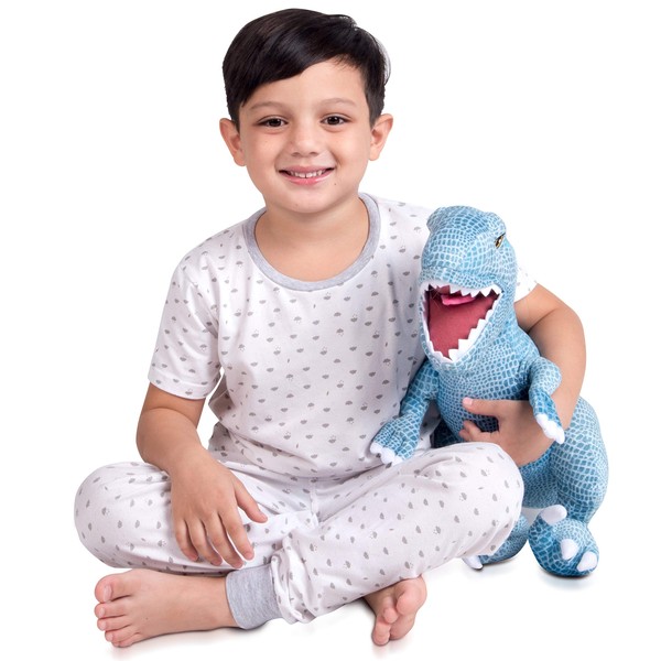Franco Kids Bedding Soft Plush Cuddle Pillow Buddy, One Size, Jurassic World Blue T-Rex