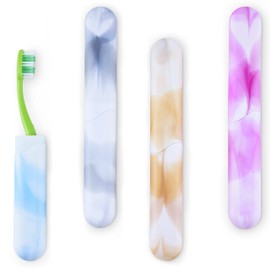 UnicomT 4 PCs Travel Toothbrush Case with Drainage Holes – Portable, Breathable Plastic Toothbrush Holders Travel– Ideal for Camping, Trips & Daily Use – Assorted Colors