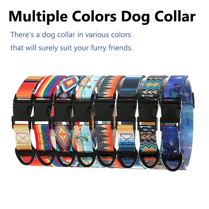 Dog Collar and Leash Set, Soft Bohemia Patterns Ethnic Style