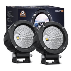 Nilight Led Light Pods 2PCS 3Inch Flood Round Led Offroad Fog Light 1080LM Built-in EMC Driving Lights Auxiliary Light for Motorcycle Motorbike SUV ATV Truck Boat Tractor Forklift, 5 Years Warranty