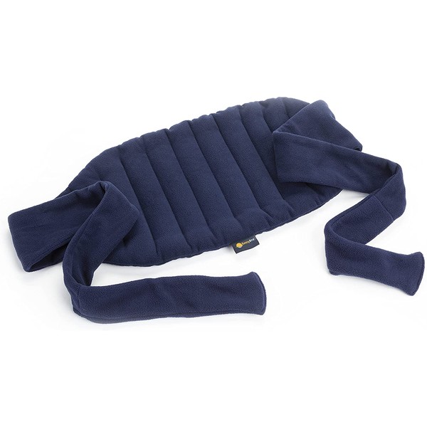 SunnyBay Lower Back Heating Pad & Straps – 78 in. Fleece Heat Wrap for Period Cramps; Anxiety; & Neck, Shoulder, Knee, & Back Pain Relief – Hot & Cold Therapy Microwave Body Warmer, Navy Blue