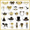 Kaluofan 25 PCS Black and Gold Party Decorations, Photobooth Party