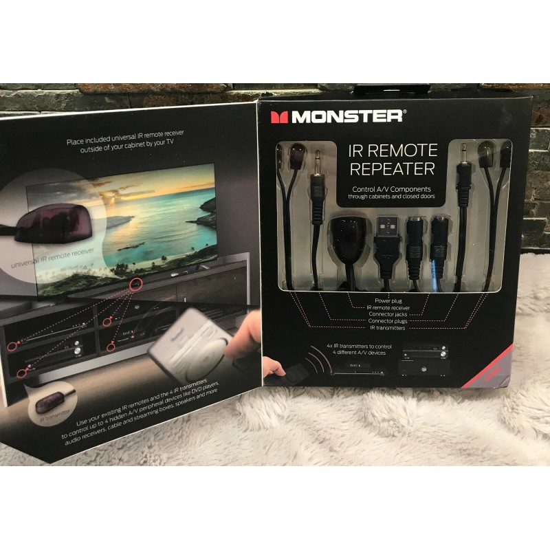 Monster IR Remote Repeater 4 Devices 25 Ft New in