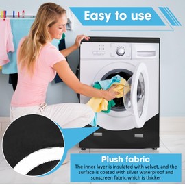 MLTYCZY 2 Pack Washer Dryer Cover Outside,Washer/Dryer cover For Front-loading Machine Waterproof Dust-proof,Heavy Duty Oxford Fabric,Fits L23"xW25"xH33"（BlacK）