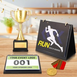 Race Bib Holder with Stand,Race Bib Vinyl Holder 20 Pack,Running Bib Holder,Marathon Bib Display, Bib Number Display Holder