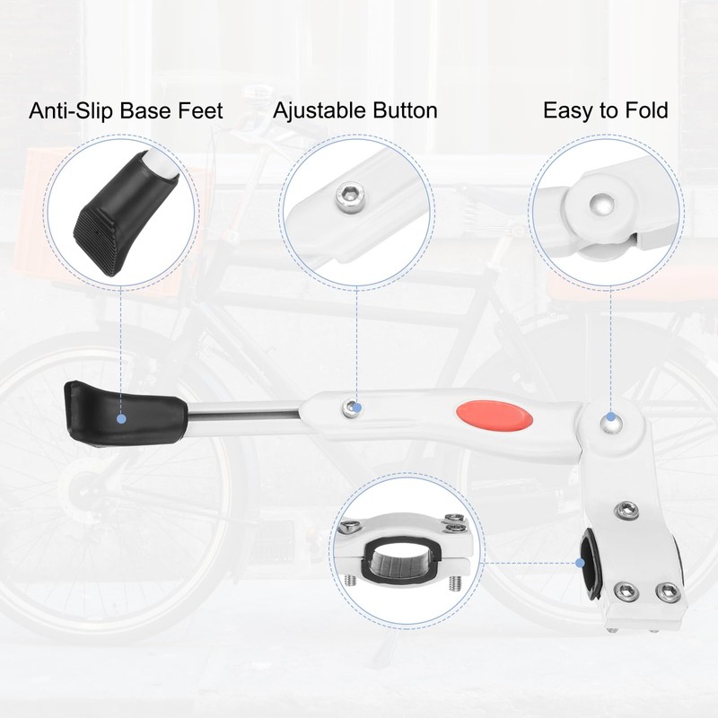 sourcing map Back Bike Kickstand Aluminium Adjustment Bicycle Single-Side Kick
