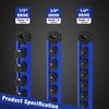 WORKPRO Magnetic Socket Organizer Set, 3-Piece Aluminum Alloy Socket Rail,